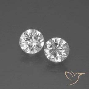 1.79ctw Natural Branco Zircão, Redondo, VVS-VS