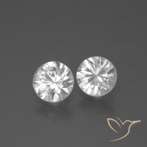 Pedras preciosas de Zircão Branco natural de 1.79 ct, Redondo, VVS-VS
