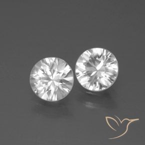 Pedras preciosas de Zircão Branco natural de 2.26 ct, Redondo, VVS-VS