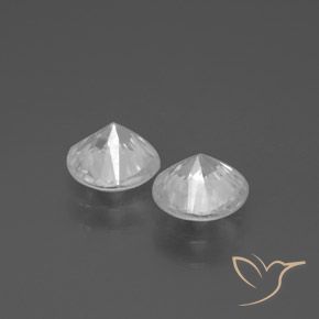 Pedras preciosas de Zircão Branco natural de 2.26 ct, Redondo, VVS-VS