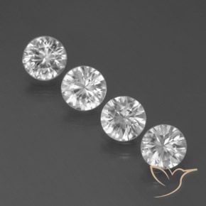 3.41ctw Natural Branco Zircão, Redondo, VVS-VS