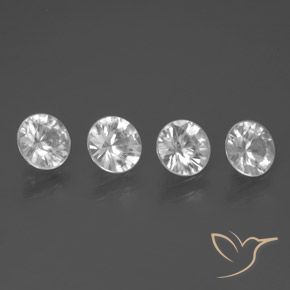 Pedras preciosas de Zircão Branco natural de 3.41 ct, Redondo, VVS-VS