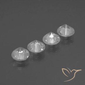 Pedras preciosas de Zircão Branco natural de 3.41 ct, Redondo, VVS-VS