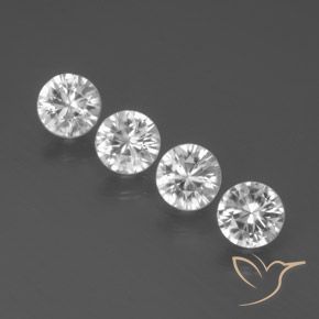 3.31ctw Natural Branco Zircão, Redondo, VVS-VS