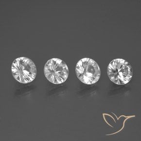 Pedras preciosas de Zircão Branco natural de 3.31 ct, Redondo, VVS-VS