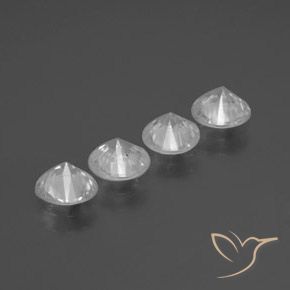 Pedras preciosas de Zircão Branco natural de 3.31 ct, Redondo, VVS-VS