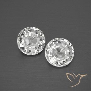 Pedras preciosas de Zircão Branco claro natural de 3.36 ct, Redondo, VVS
