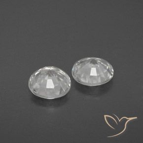 Pedras preciosas de Zircão Branco claro natural de 3.36 ct, Redondo, VVS