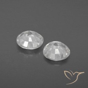 Pedras preciosas de Zircão Branco natural de 3.59 ct, Redondo, VVS-VS