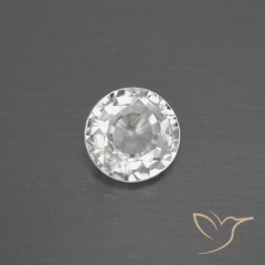 Zircão Branco Natural 1.79ct, Redondo, VVS