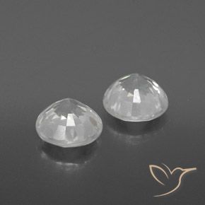 Pedras preciosas de Zircão branco quente natural de 3.59 ct, Redondo, VVS