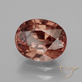 Zircão Vermelho escuro Natural 3.05ct, oval, VS