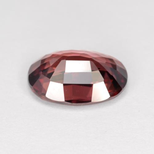 Zircão vermelho natural 3,46ct, corte oval, VVS