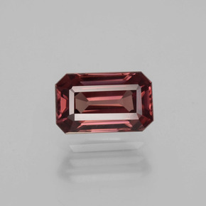 Zircão rosa natural 3,13ct, corte esmeralda, VVS