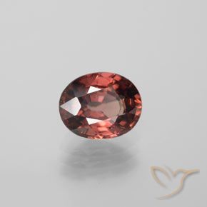 Zircão Vermelho médio-escuro Natural 3.44ct, oval, VVS-VS