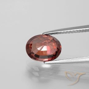 Zircão Vermelho médio-escuro Natural 3.44ct, oval, VVS-VS