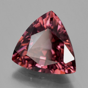 Zircão rosa natural 3,29ct, trillion, VS