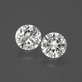 Pedras preciosas de Zircão Branco natural de 2.56 ct, Corte Redondo, VVS-VS