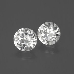 Pedras preciosas de Zircão Branco natural de 2.56 ct, Corte Redondo, VVS-VS