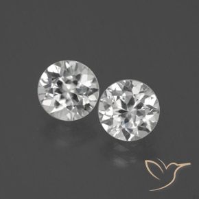 3.13ctw Natural Branco Zircão, Redondo, VVS-VS