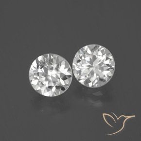 Pedras preciosas de Zircão Branco natural de 3.13 ct, Redondo, VVS-VS