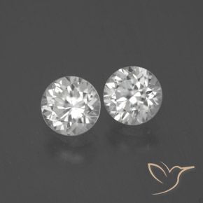 Pedras preciosas de Zircão Branco natural de 2.59 ct, Redondo, VVS-VS