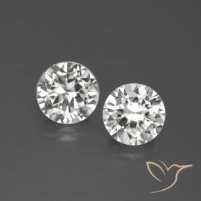 2.64ctw Natural Branco Zircão, Redondo, VVS-VS