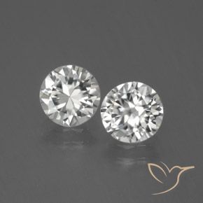 2.49ctw Natural Branco Zircão, Redondo, VVS-VS