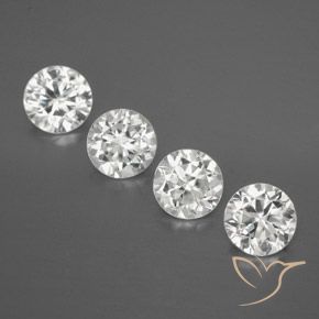 Pedras preciosas de Zircão Branco natural de 5.28 ct, Redondo, VVS-VS