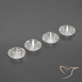 Pedras preciosas de Zircão Branco natural de 5.28 ct, Redondo, VVS-VS