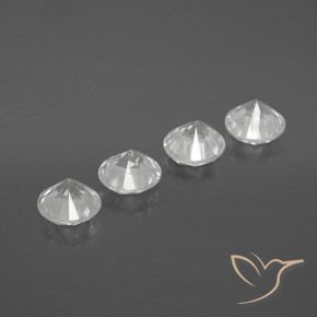 Pedras preciosas de Zircão Branco natural de 4.63 ct, Redondo, VVS-VS