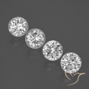 4.68ctw Natural Branco Zircão, Redondo, VVS-VS