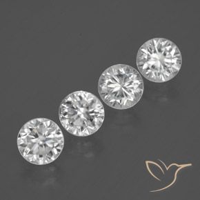 Pedras preciosas de Zircão Branco natural de 4.68 ct, Redondo, VVS-VS