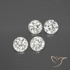 4.31ctw Natural Branco Zircão, Redondo, VVS-VS