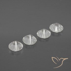 Pedras preciosas de Zircão Branco natural de 4.31 ct, Redondo, VVS-VS