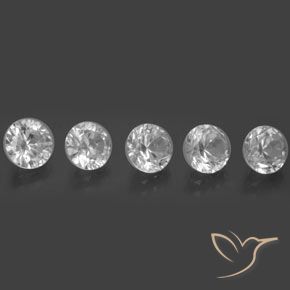 Pedras preciosas de Zircão Branco natural de 6.20 ct, Redondo, VVS-VS
