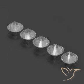 Pedras preciosas de Zircão Branco natural de 6.20 ct, Redondo, VVS-VS