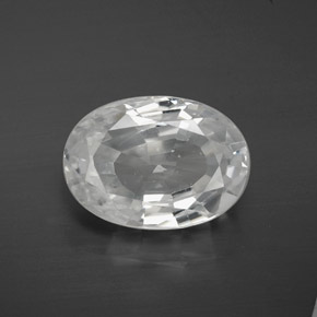 Zircão branco natural 10,67ct, corte oval, VVS-VS