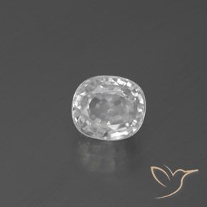3.29ct Natural Branco Zircão, Almofada, VS