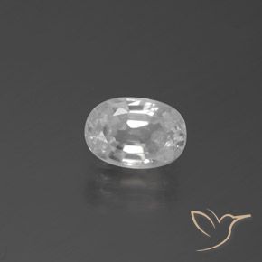 3.36ct Natural Branco Zircão, oval, VVS