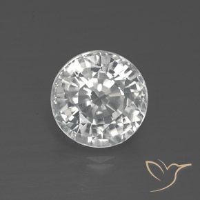 2.53ct Natural Branco Zircão, Redondo, VVS-VS