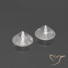 Pedras preciosas de Zircão Branco natural de 4.12 ct, Redondo, VVS-VS