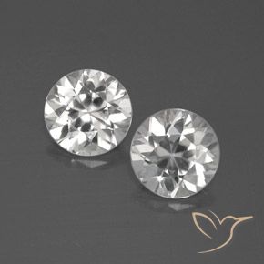 4.19ctw Natural Branco Zircão, Redondo, VVS-VS