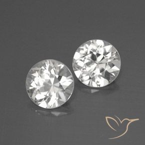 Pedras preciosas de Zircão Branco natural de 4.19 ct, Redondo, VVS-VS