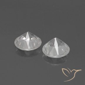 Pedras preciosas de Zircão Branco natural de 4.19 ct, Redondo, VVS-VS