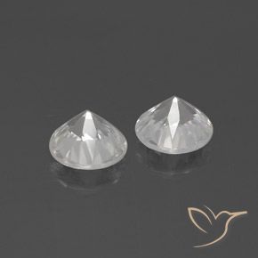 Pedras preciosas de Zircão Branco natural de 4.02 ct, Redondo, VVS-VS