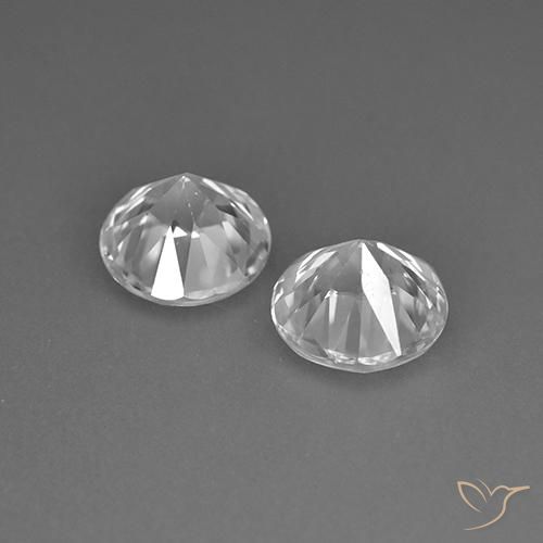 Pedras preciosas de Zircão Branco natural de 4.21 ct, Redondo, VVS-VS