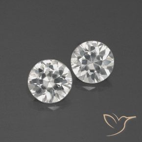 3.51ctw Natural Branco Zircão, Redondo, VVS-VS