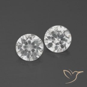 3.88ctw Natural Branco Zircão, Redondo, VS