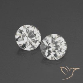 Pedras preciosas de Zircão Branco natural de 3.88 ct, Redondo, VS